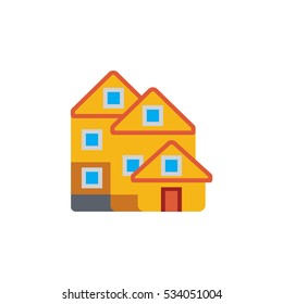 Vector icon or illustration with house in material design style