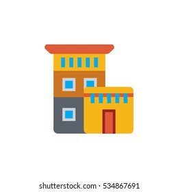Vector icon or illustration with house in material design style