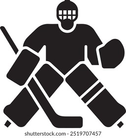 Vector icon illustration of an ice hockey goal keeper
