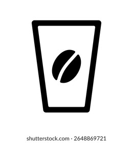 Ilustração de ícone vetorial da imagem de café gelado. A cor é preta.