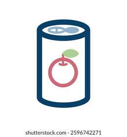 Vector icon illustration of an image of apple juice with an illustration of an apple