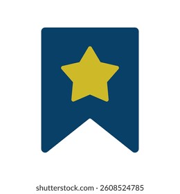 Vector icon illustration of an image of a bookmark with a star on the label.