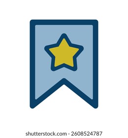 Vector icon illustration of an image of a bookmark with a star on the label.