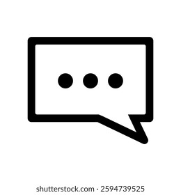 Vector icon illustration of an image of a chat with a message in a speech bubble.