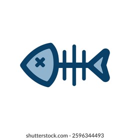 Vector icon illustration of an image of a fish bone