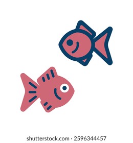 Vector icon illustration of an image of a goldfish