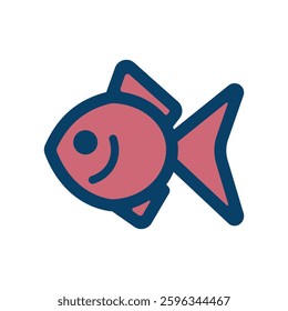 Vector icon illustration of an image of a goldfish