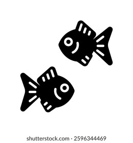 Vector icon illustration of an image of a goldfish