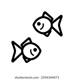 Vector icon illustration of an image of a goldfish