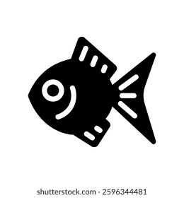 Vector icon illustration of an image of a goldfish