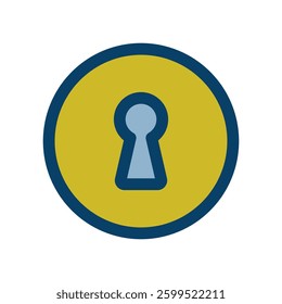 Vector icon illustration of an image of a keyhole