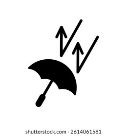 Vector icon illustration of an image of a parasol to protect against ultraviolet rays