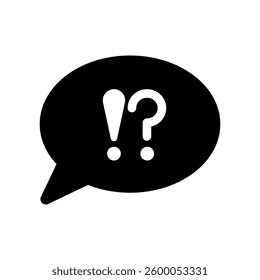 Vector icon illustration of an image of surprise with surprise and hatena symbols in a balloon.