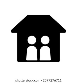 Vector icon illustration of an image of two people living together in a house
