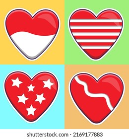 vector icon illustration indonesia flag 