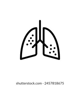 vector icon illustration of infected lungs, promoting awareness of respiratory health issues and diseases