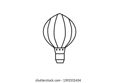 Vector. Icon illustration isolated. Balloon. Transport for sky. Symbol of freedom.