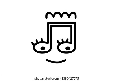 Vector. Icon illustration isolated music. Modern sound. Melody sign. Graphic design element. 