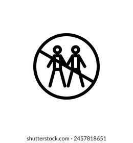 Ilustración del Vector de 'Keep the Distance', abogando por el distanciamiento social para prevenir la propagación de enfermedades