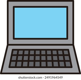 A vector icon illustration of a laptop