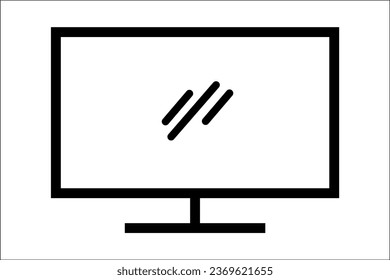 un icono vectorial de una ilustración de un televisor LED o un monitor con un diseño plano minimalista. adecuado para iconos