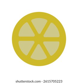 Vector icon illustration of lemon slices seen from above.