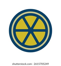 Vector icon illustration of lemon slices seen from above.