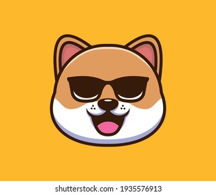 Vector icon, illustration and logo design template in cartoon linear style - happy kitten - veterinary and pet store concept