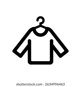Vector icon illustration of long sleeves hanging on hanger.