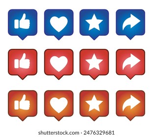 Vector icon illustration love, like social media design