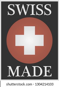 vector icon illustration made in swiss Switzerland flag nation product web design