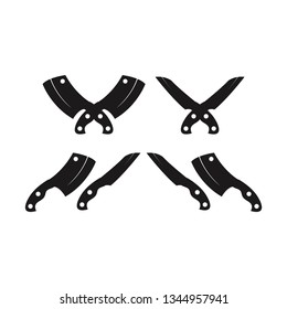Vector icon illustration of a meat cutting/knife and cleaver