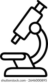A vector icon illustration of a microscope, a scientific instrument used for research, medical, and biology applications in a laboratory.