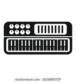 Vector icon illustration of a midi keyboard controller for musical production