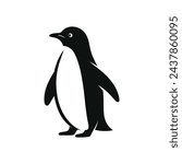 Vector Icon Illustration Minimalist Penguin Silhouette Logo