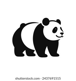 Vector Icon Illustration Minimalist Silhouette of a Panda Logo