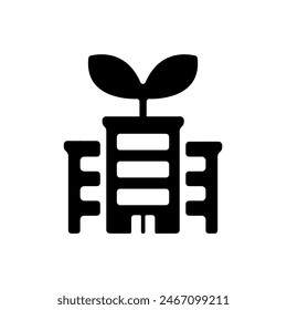 Ilustración de ícono de Vector sobre el tema de la ecología (jardín en la azotea)