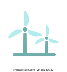 Vector icon illustration on the theme of ecology (wind power generation)