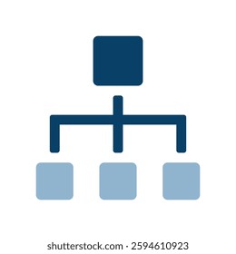 Vector icon illustration of an organization chart image with figures arranged in a hierarchical structure.