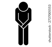 Vector Icon Illustration of a Person Bowing Respectfully for Greeting or Apology