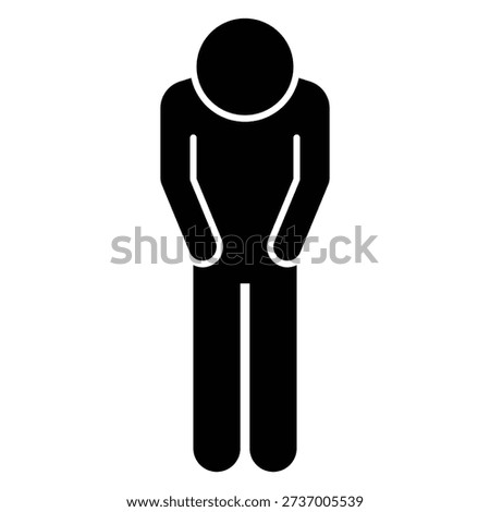 Vector Icon Illustration of a Person Bowing for Greeting, Apology, or Thanks