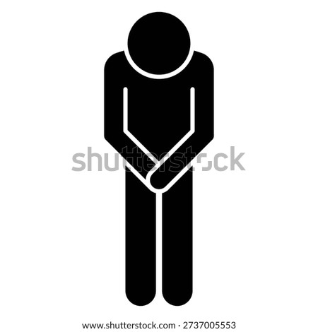 Vector Icon Illustration of a Person Bowing Respectfully for Greeting or Apology