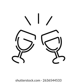 Vector icon illustration of a person toasting with wine glasses