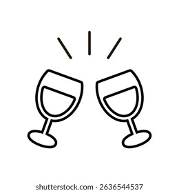 Vector icon illustration of a person toasting with wine glasses