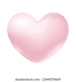 Vector icon illustration pink heart isolated on white background.