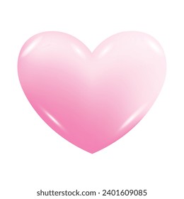 Vector icon illustration pink heart isolated on white.