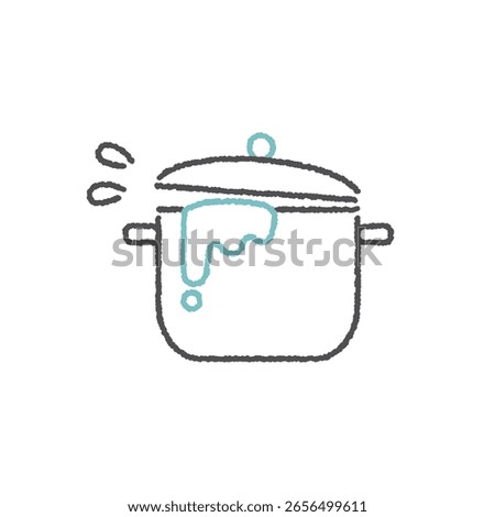 Vector icon illustration of a pot boiling over in a hand-drawn style