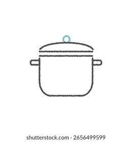 Ilustración del icono del Vector de una olla en estilo dibujado a mano
