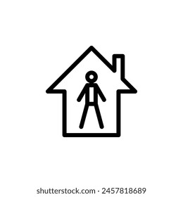 Vector icono ilustración de cuarentena, que representa aislamiento y medidas de precaución en tiempos de crisis