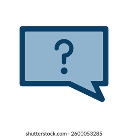 Vector icon illustration with a question mark in the callout.